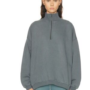 SKIMS Charcoal Half-Zip Sweater